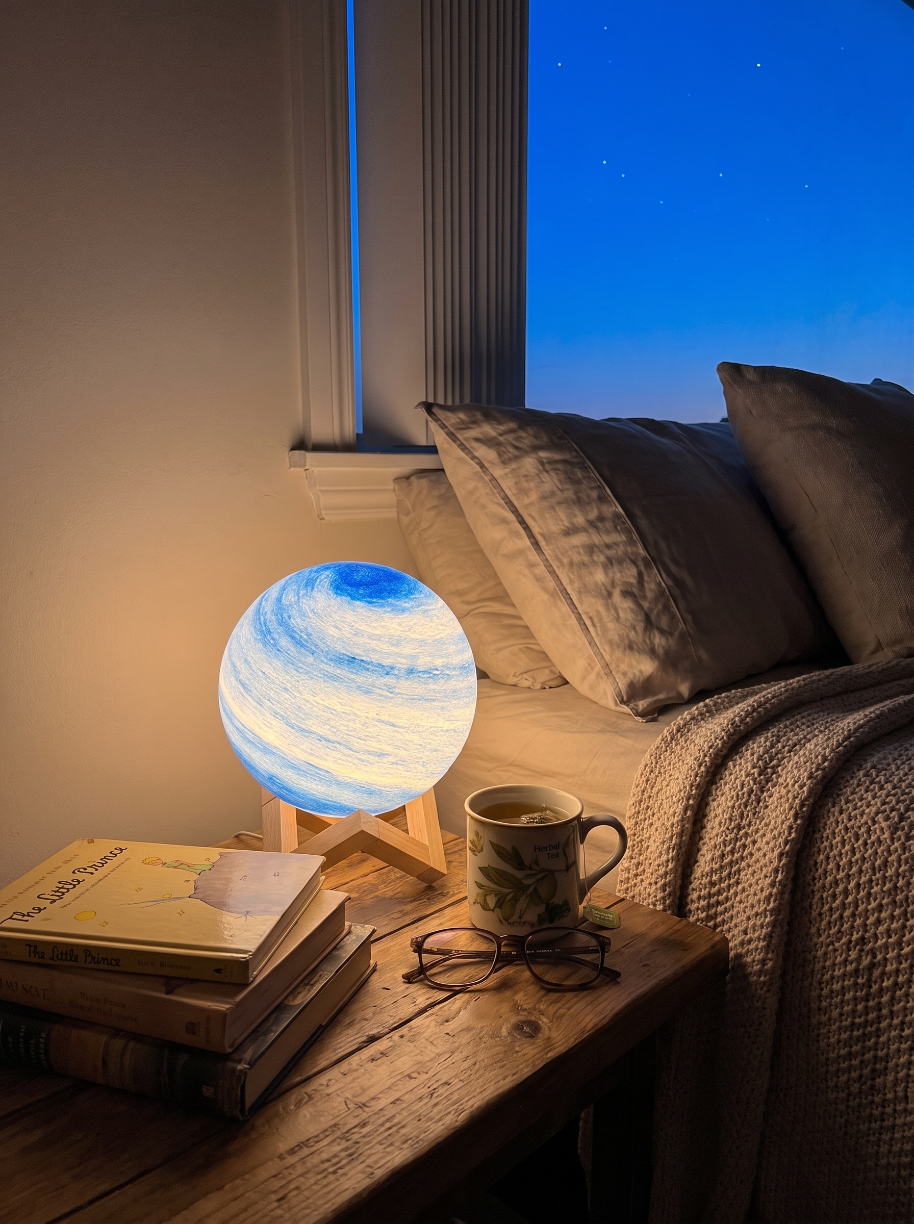 Nordic Glass Planet Table Lamp lifestyle photo, a little piece of night sky